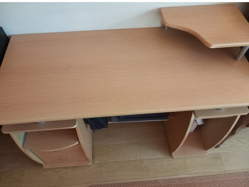 Bureau en bois chêne clair, Huis en Inrichting, Bureaus, Ophalen, Demontabel, Gebruikt, 120 cm