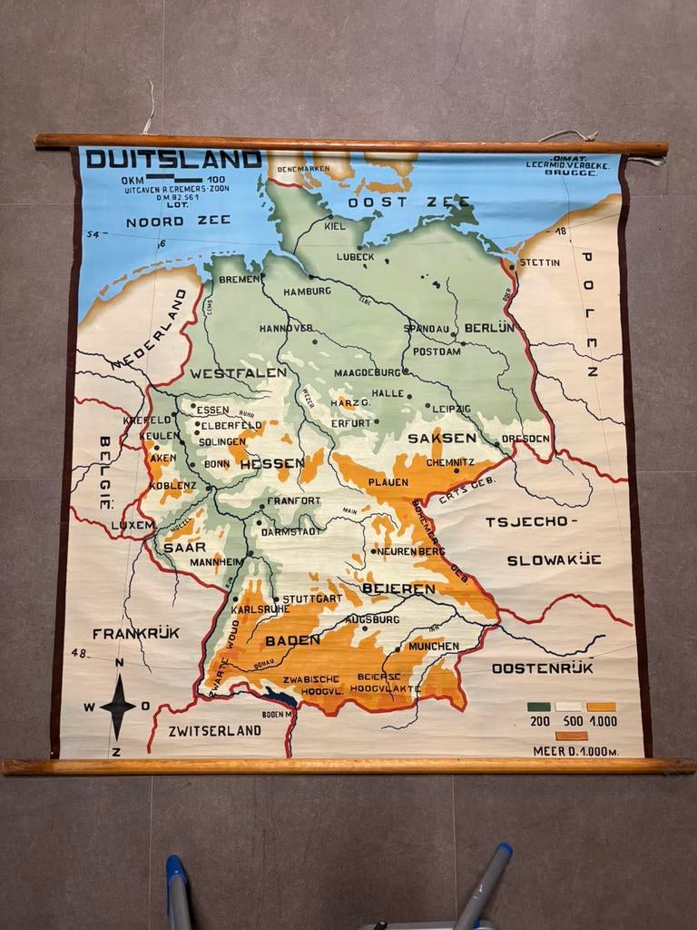 Antieke kaart Duitsland, Antiek en Kunst, Ophalen
