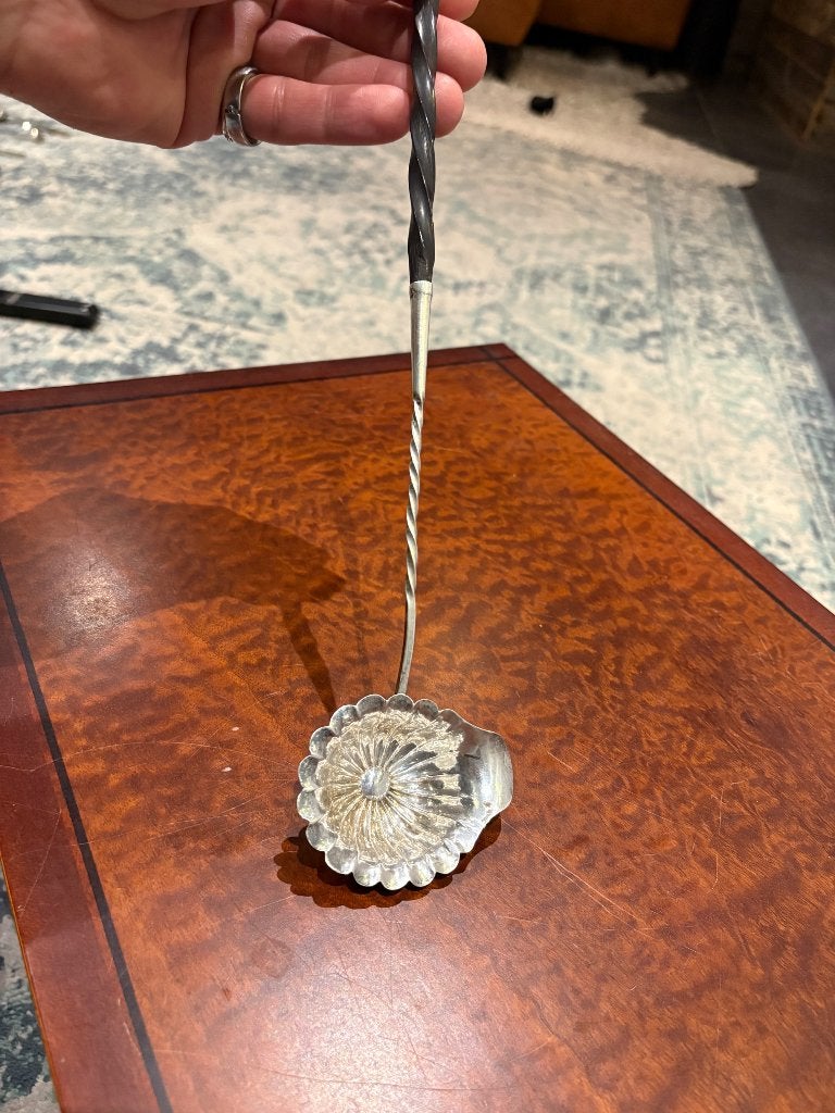 Zilver bestek 1e gehalte bowl lepel België antiek zilver., Ophalen of Verzenden, Zilver