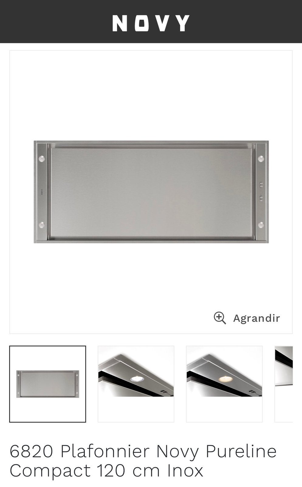 Hotte NOVY Pure’line Compact 6820 – 120 cm – NEUVE, Enlèvement, Neuf