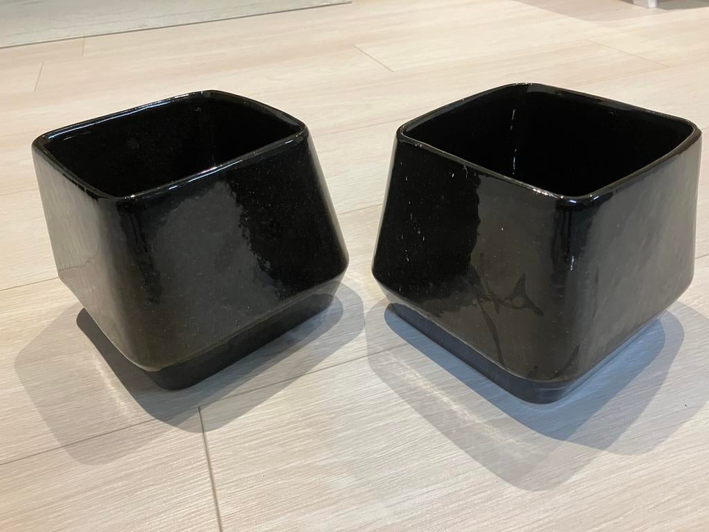2 nieuwe sierpotten voor planten - vierkant formaat, Ophalen of Verzenden