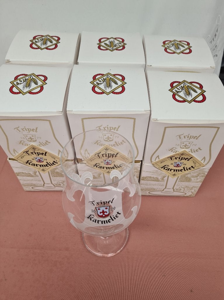 6 nieuwe karmeliet glazen, Enlèvement, Neuf, Verre à bière