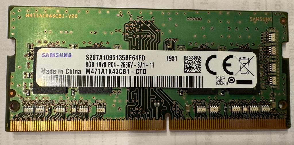 RAM DDR4 SODIMM SAMSUNG 8gb 2666, Enlèvement ou Envoi, Comme neuf, DDR4