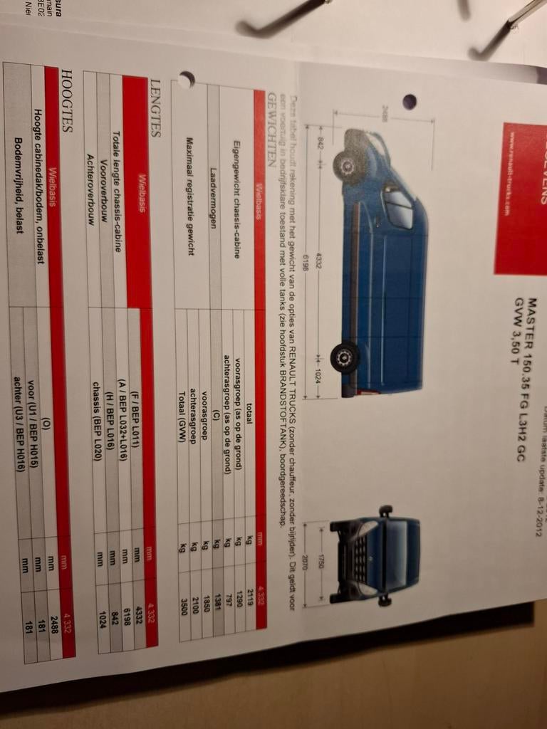 TE KOOP RENAULT MASTER 150.35 L3, Auto's, Bestelwagens en Lichte vracht, Particulier, Te koop, Renault