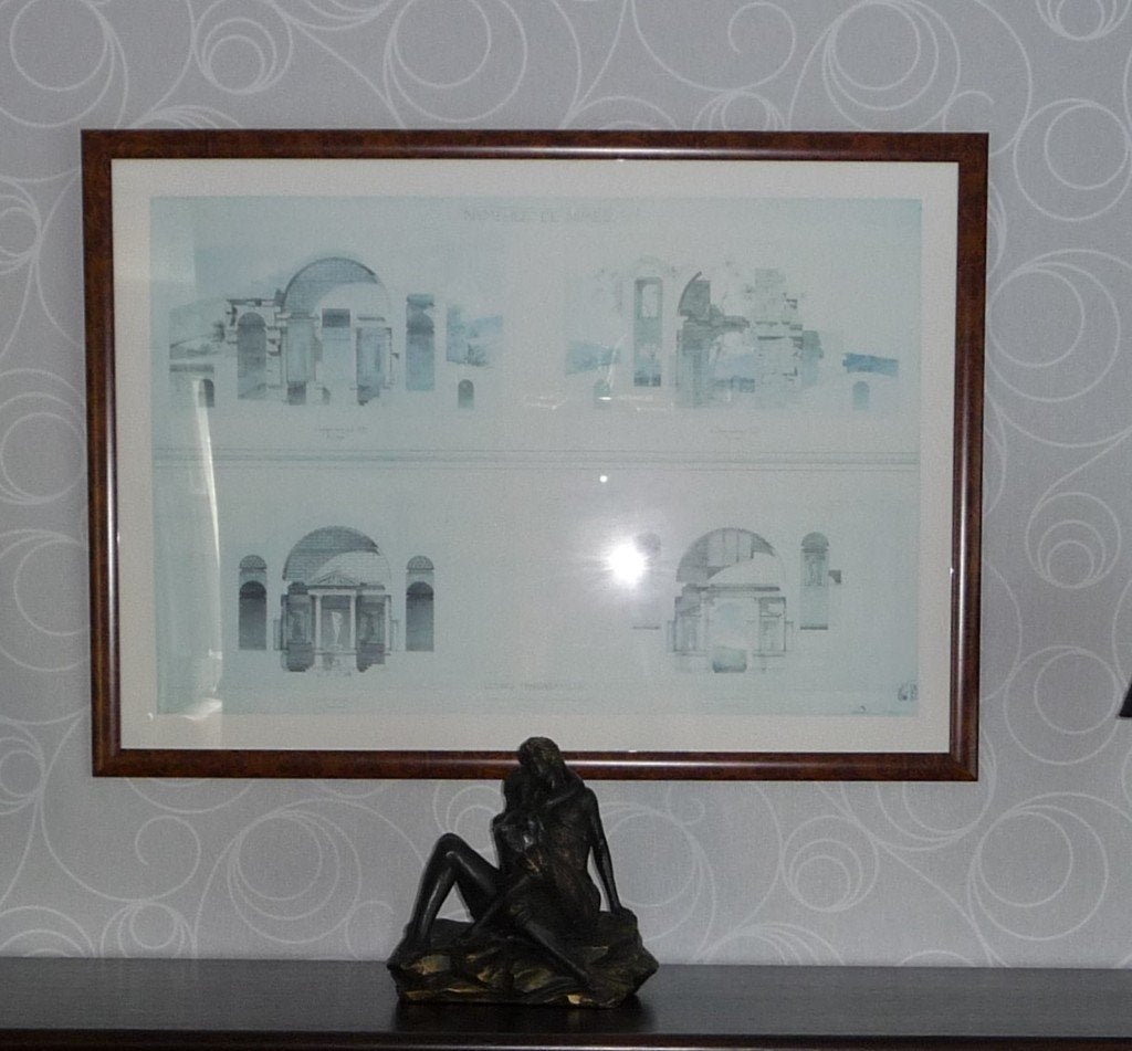 Moderne kader met glas, Antiquités & Art, Art | Peinture | Moderne, Enlèvement, Bois, Sous verre