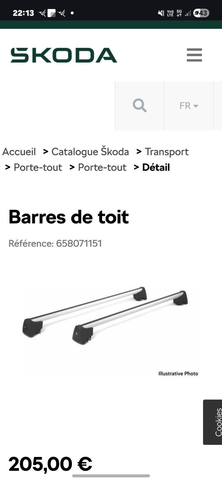 barres de toit skoda kamiq, Autos : Divers, Porte-bagages, Enlèvement
