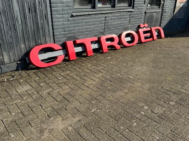 Groot Citroen Reclamebord - Lichtbak, Verzamelen, Ophalen, Gebruikt, ., Lichtbak of (neon) lamp