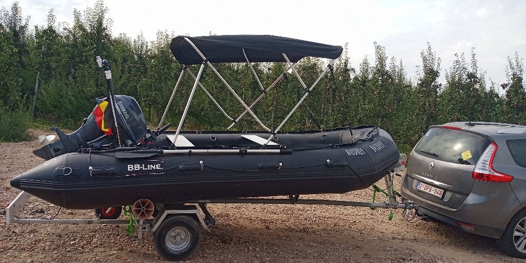 2018 Snelle RIB / Rubberboot 4m20 met Yamaha 25PK + Trailer, Ophalen, Aluminium, 4 m, Zonnedek