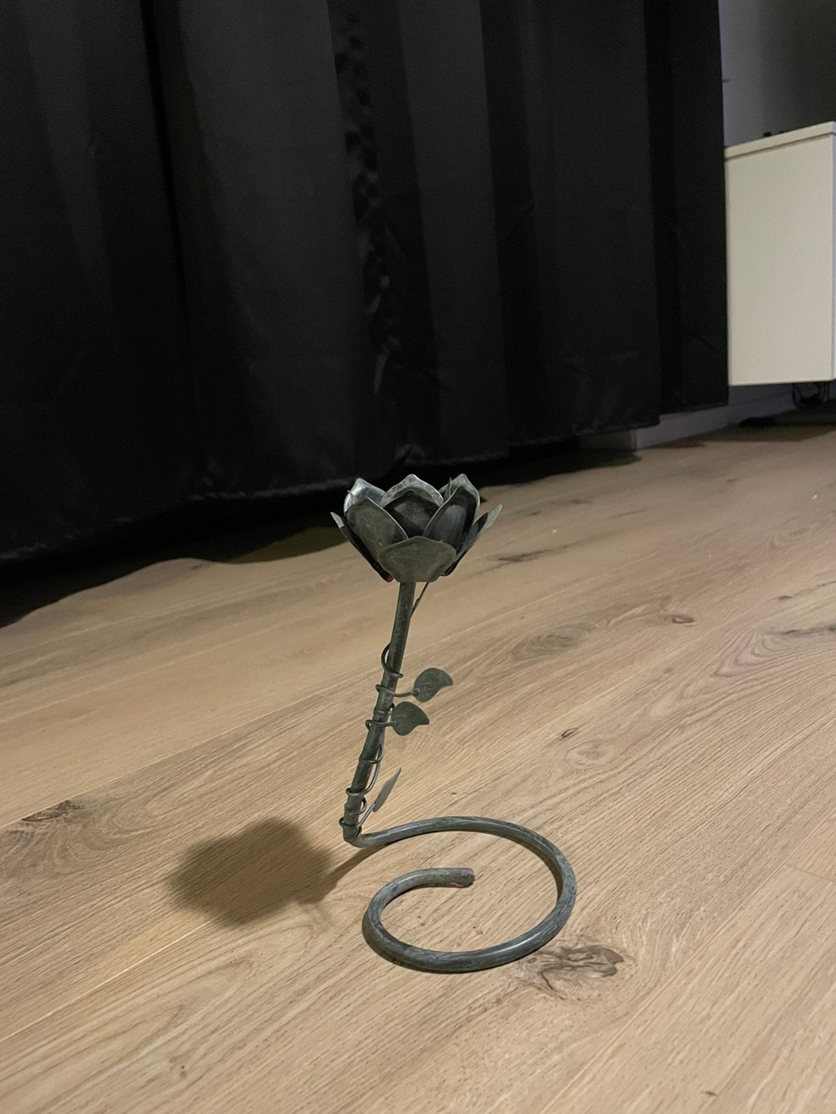 Antieke kaarshouder roos vorm, Antiek en Kunst, Ophalen of Verzenden