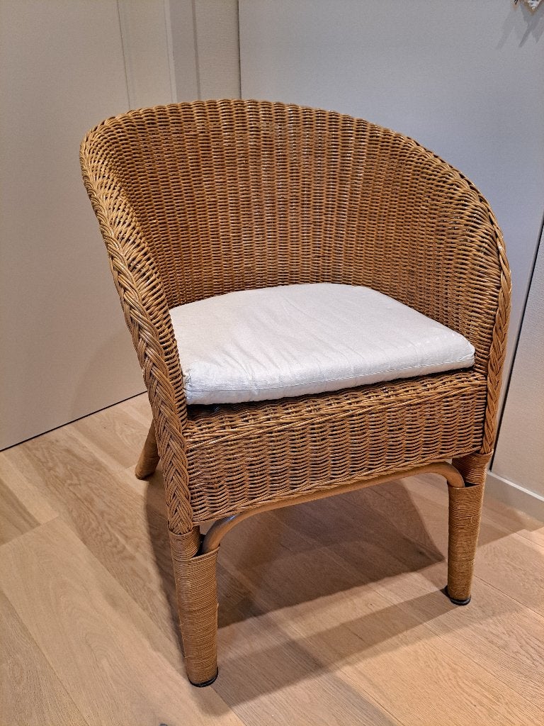 Set van 4 rotan fauteuils/kuipstoelen met kussen, Ophalen
