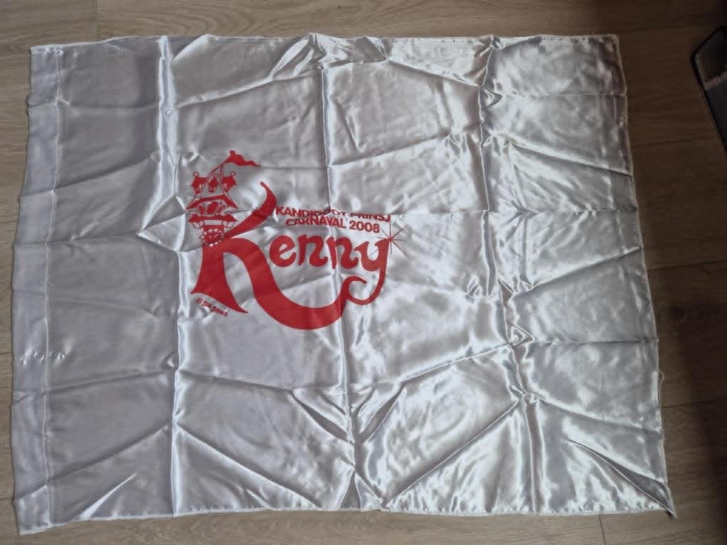 Carnaval Aalst vlag kandidaat prins Kenny 2008, Diversen, Vlaggen en Wimpels, Ophalen of Verzenden