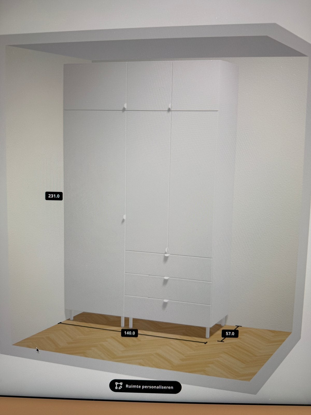 Armoire à vêtements blanche IKEA avec lumières, Maison & Meubles, Armoires | Penderies & Garde-robes, Witte kledingkast zoals op foto
