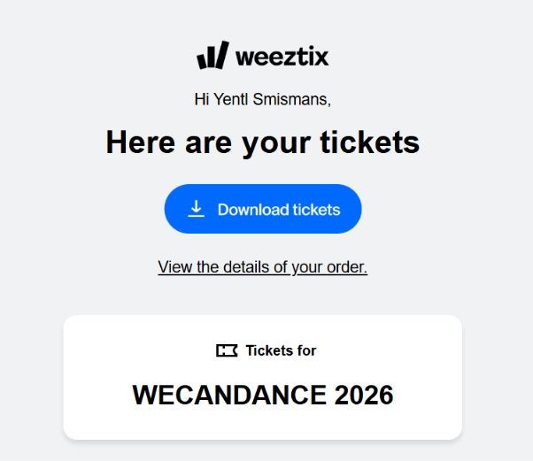 Billet pour le week-end We Can Dance Festival, Tickets & Billets
