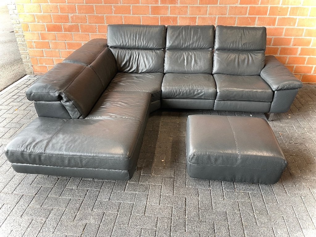 Leder hoeksalon / natuzzi / goede staat, Enlèvement, Utilisé, Cuir