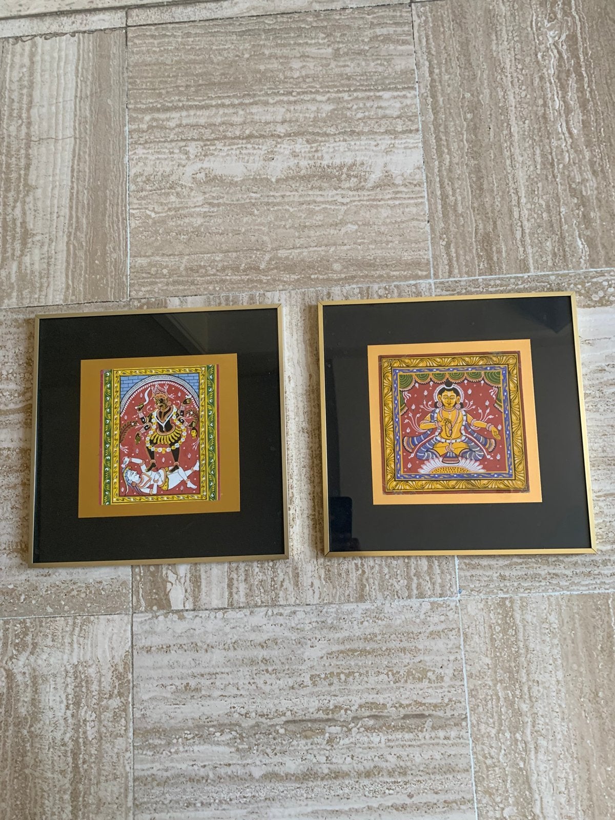 Indisch Pattachitra Schilderijen van Orissa, Ophalen of Verzenden, Zo goed als nieuw, Metaal, Zwart
