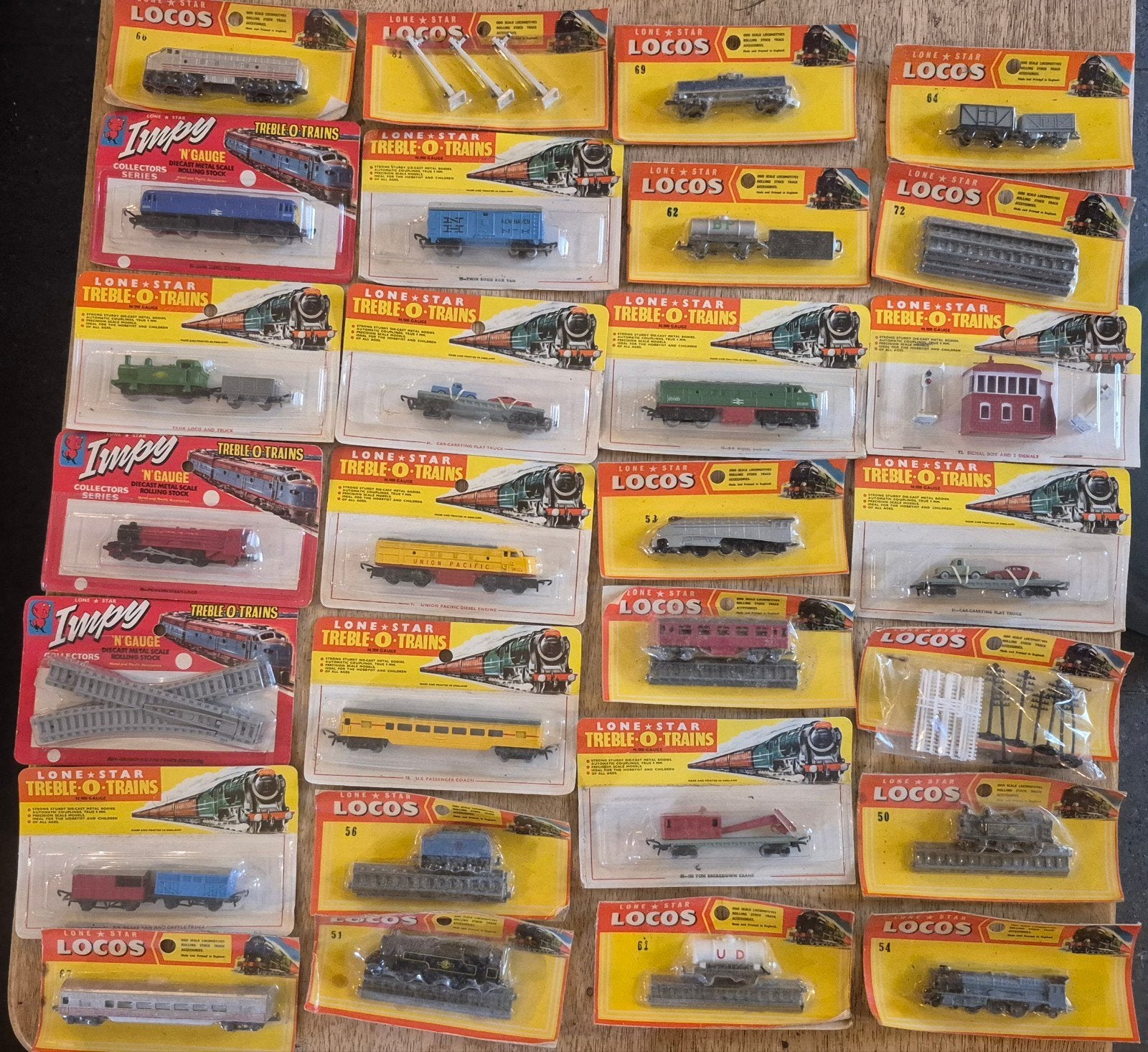 Lot 28 blisters Lone Star Locos / Treble-O-Trains / Impy – t, Collections, Enlèvement ou Envoi