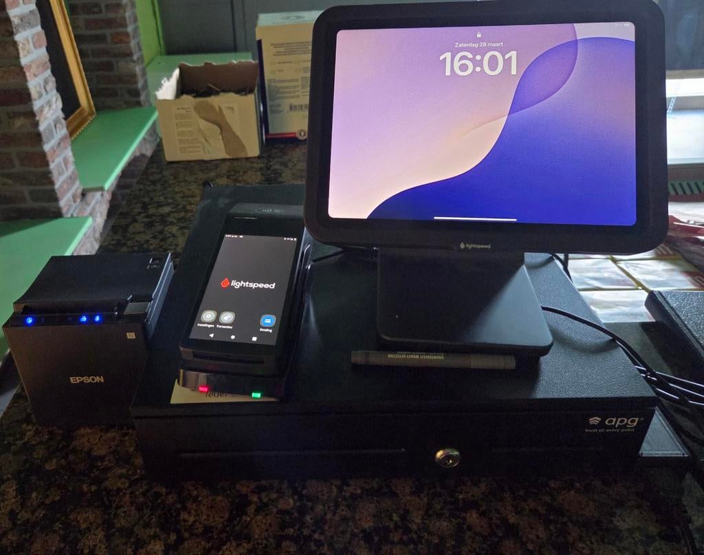 Te koop: volledig Lightspeed kassasysteem, ideaal voor horec, Computers en Software, Desktop Pc's, Ophalen