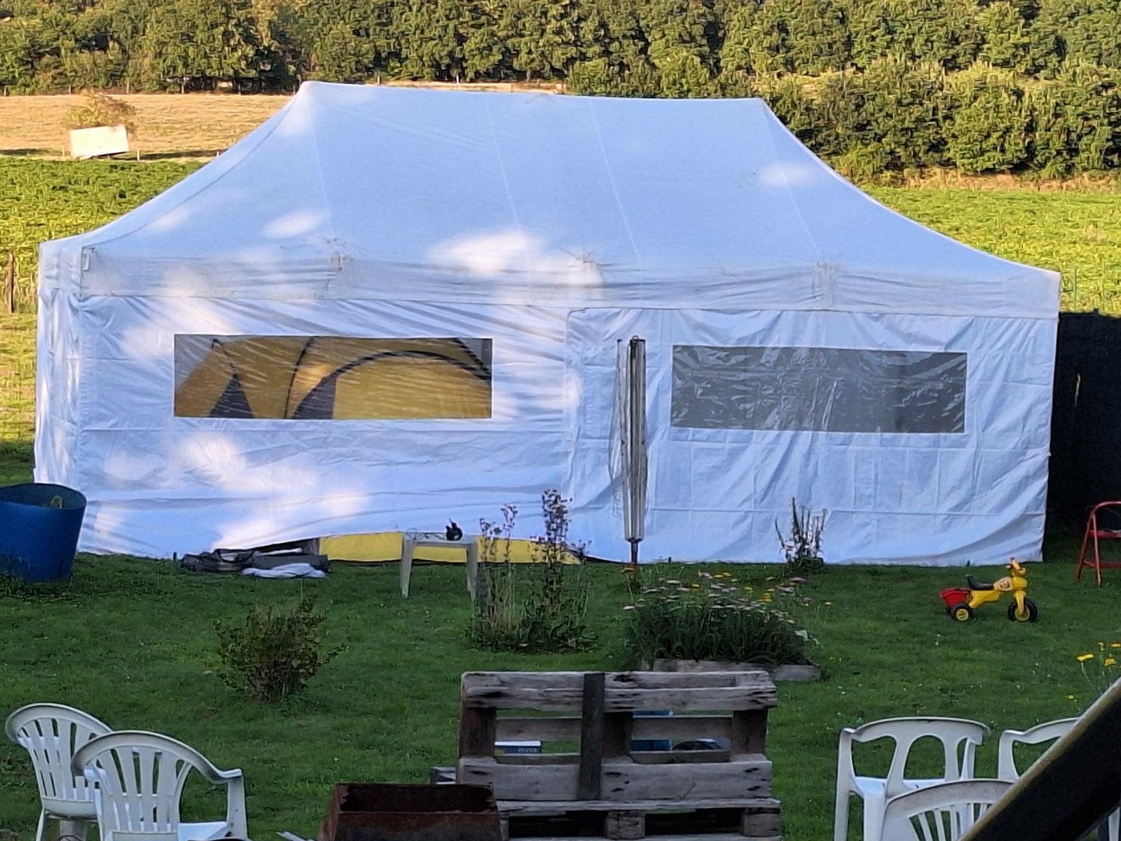 Partytent 8x4 uittrekbaar, Enlèvement ou Envoi