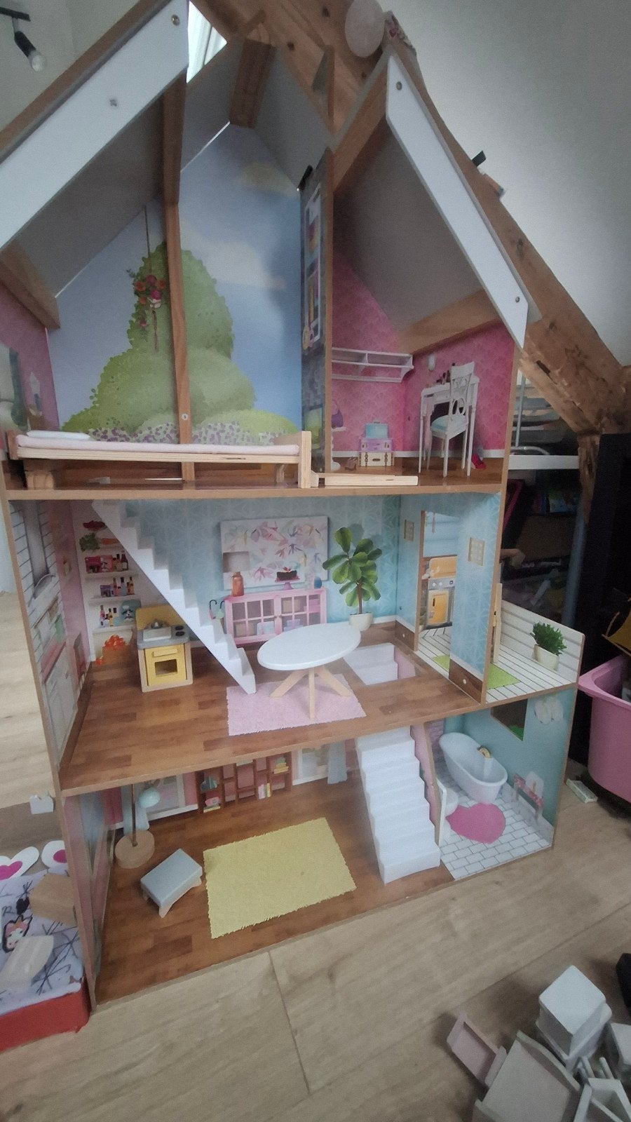 groot barbie poppenhuis, Kinderen en Baby's, Ophalen, Gebruikt, Poppenhuis