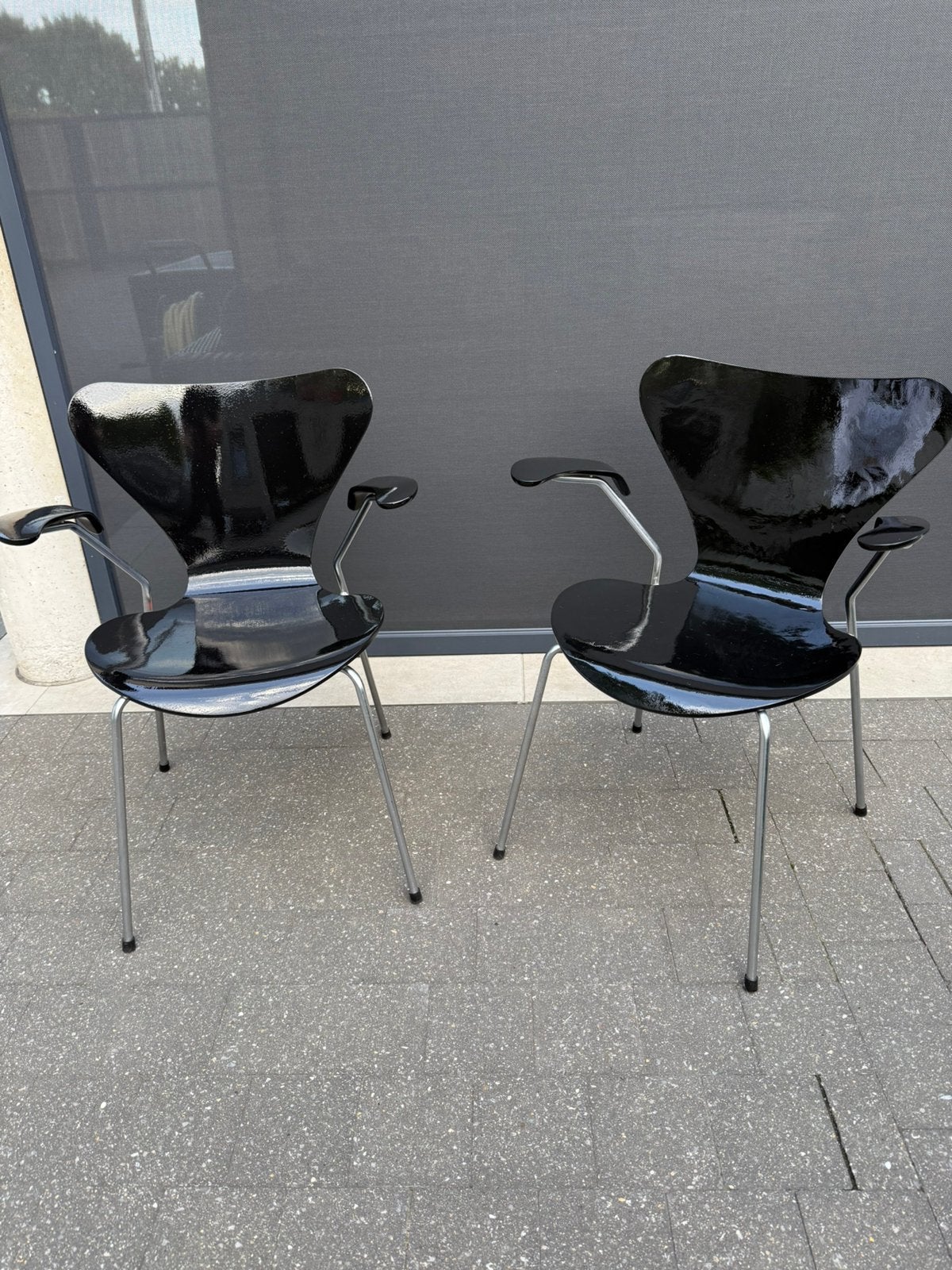 Paar Fritz Hansen design stoelen vlinderstoel, Huis en Inrichting, Stoelen, Ophalen, Gebruikt
