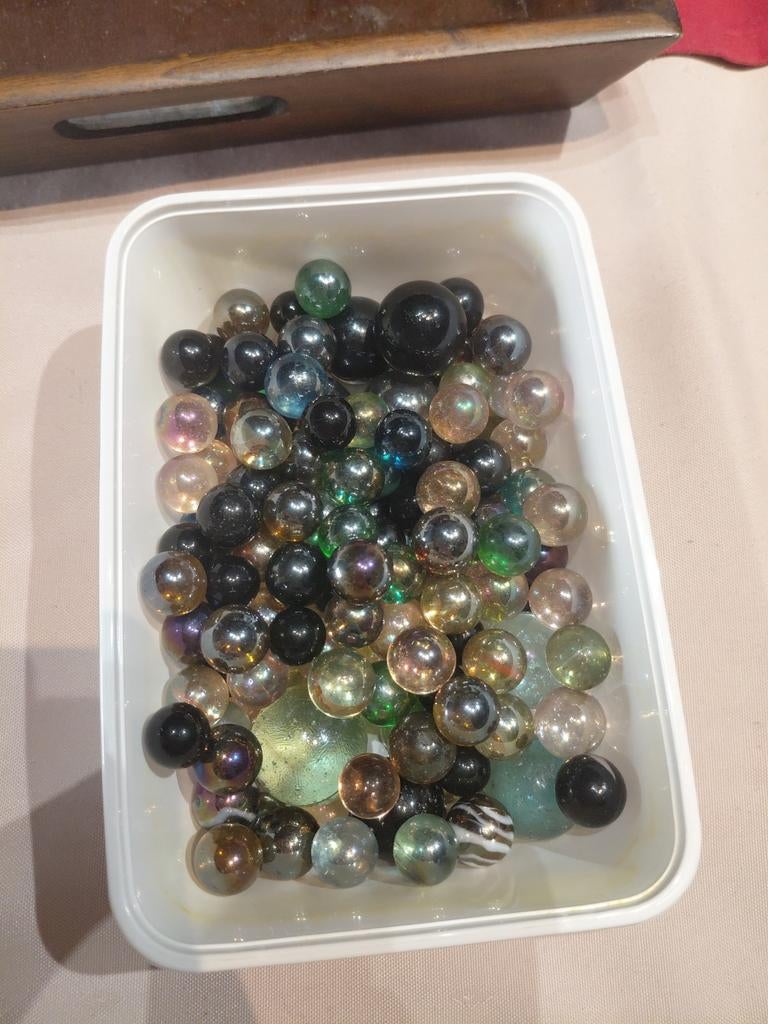 Lot knikkers met metallic & iriserende glans, Ophalen of Verzenden