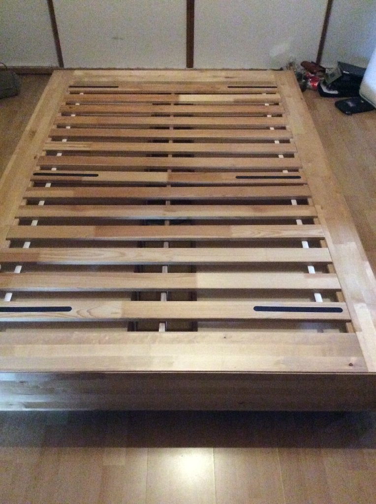Cadre de lit avec 4 tiroirs Mandal (Ikéa), Autres couleurs, 140 cm, Enlèvement, Utilisé