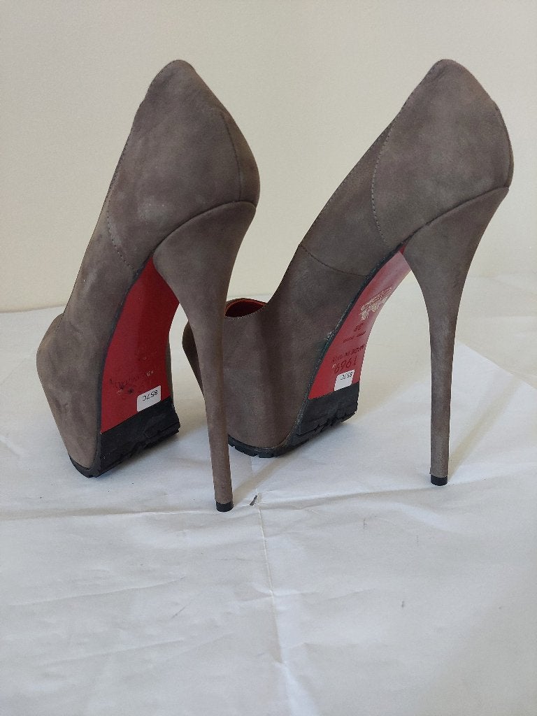 857C* 1969 sexy escarpins taupe cuir high heels (38), Autres couleurs, Comme neuf, Envoi, 1969 made in italy