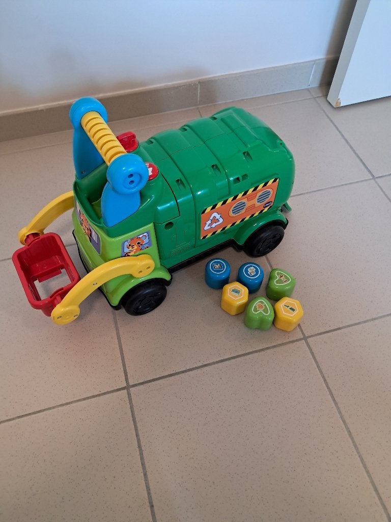 Sorteer en leer recycletruck V-tech, Enlèvement, Comme neuf, 6 mois à 2 ans