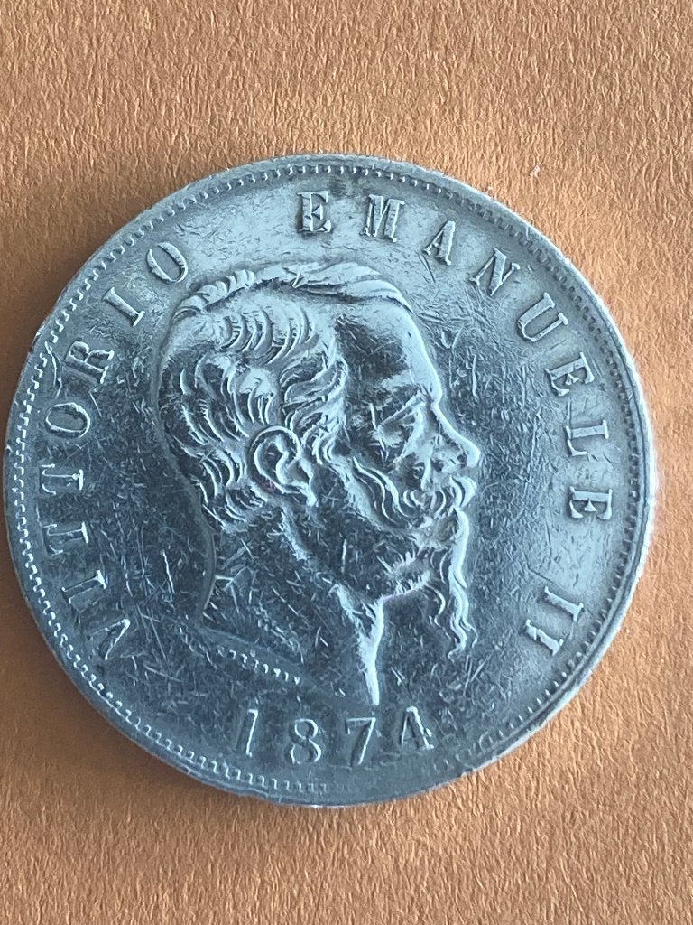 Zilvermunt Vitorio Emanuele II, Ophalen of Verzenden, Italië, Losse munt, Zilver
