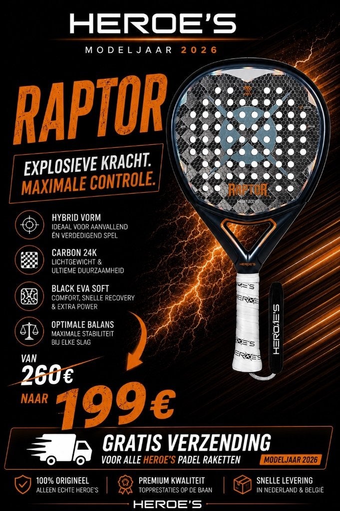 Nieuwe Heroe's Raptor 2026 padel racket, Sport en Fitness, Padel, Ophalen of Verzenden, Nieuw, Padelracket