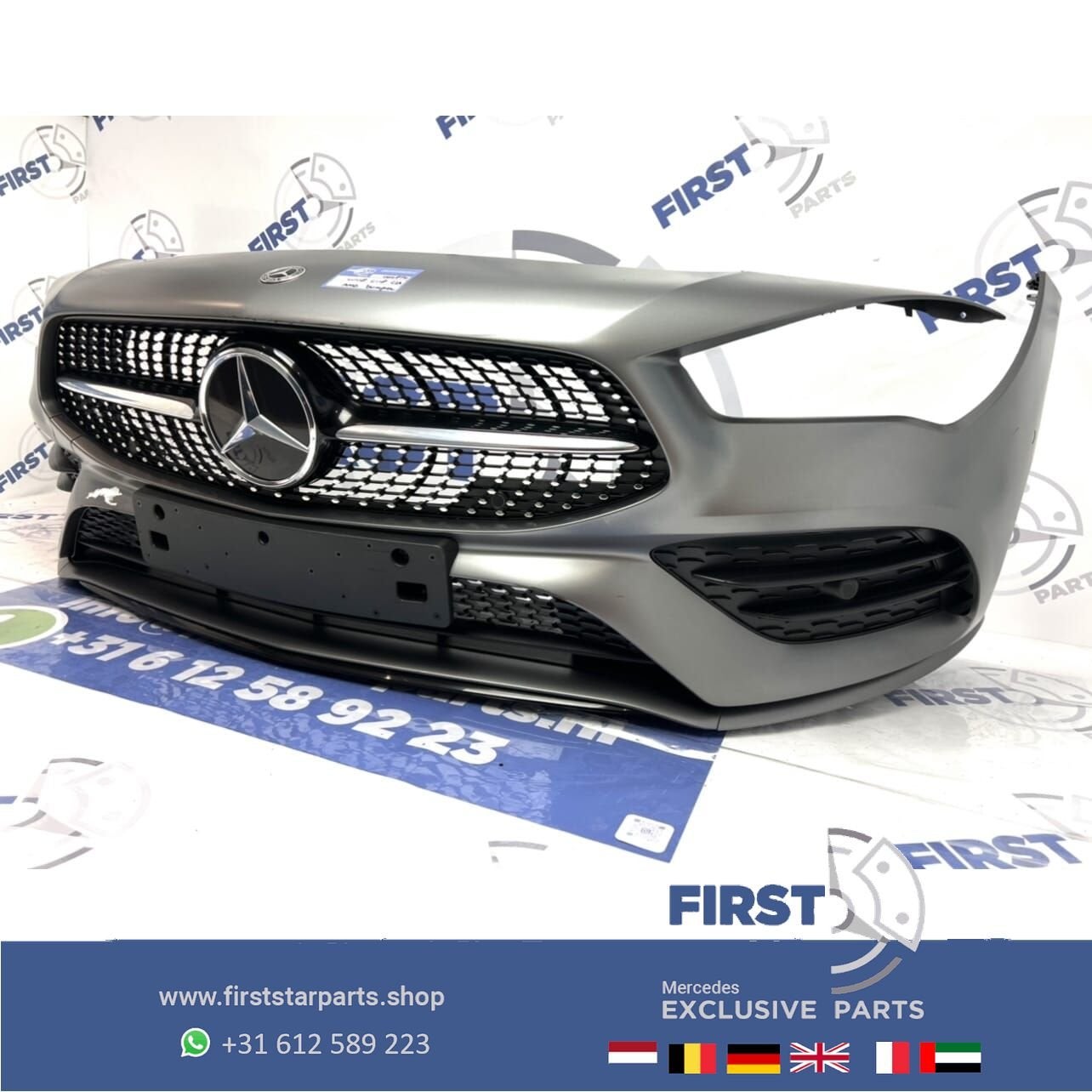 W118 C118 CLA 35 AMG VOORBUMPER COMPLEET + DIAMOND GRIL 2018, Gebruikt, -, Voor, Ophalen of Verzenden
