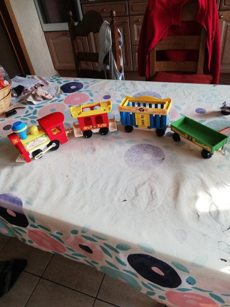 fisher price circustrein vintage, Ophalen of Verzenden, Gebruikt, Auto of Voertuig