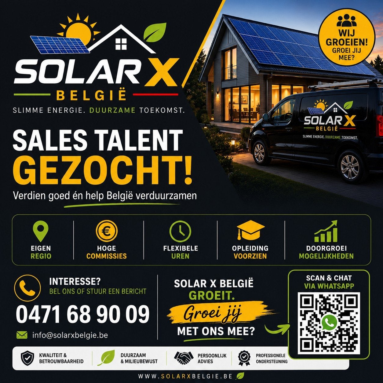 Vertegenwoordiger Zonnepanelen | Hoge Verdiensten