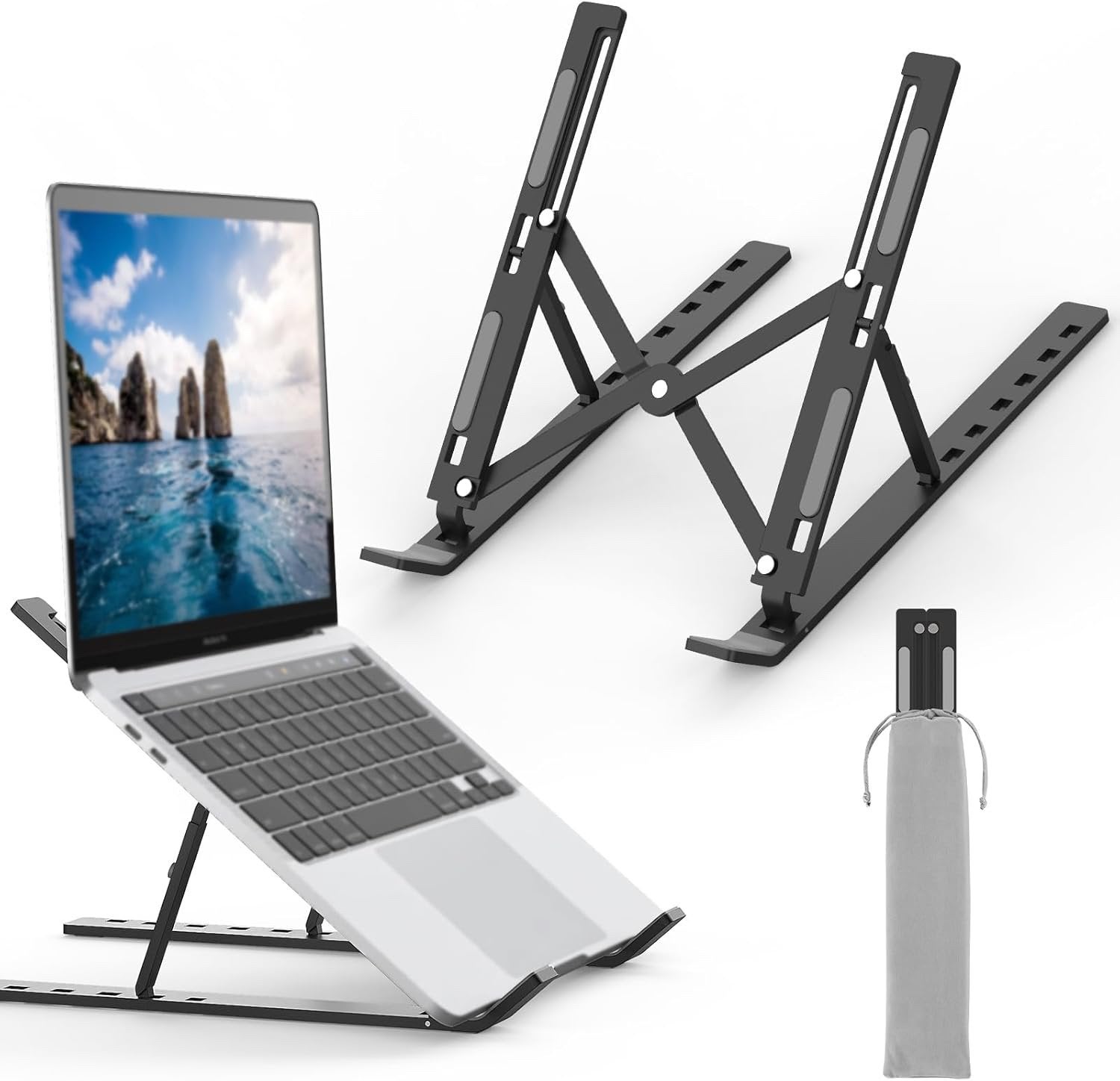 Support pliable pour ordinateur portable – Noir, Informatique & Logiciels, Supports d'ordinateur portable, Enlèvement, Neuf, Réglable en profondeur