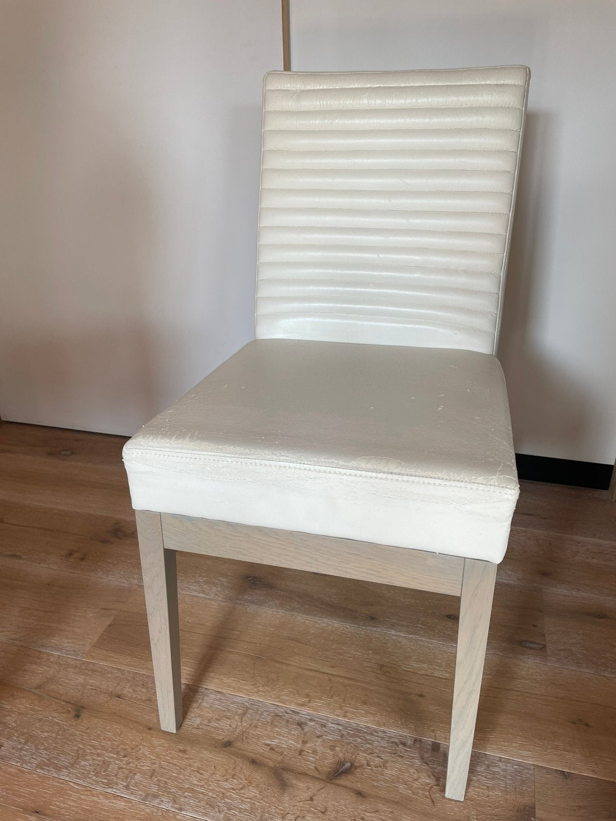 6 witte eetkamerstoelen, Huis en Inrichting, Ophalen, Gebruikt, Wit, Algemeen