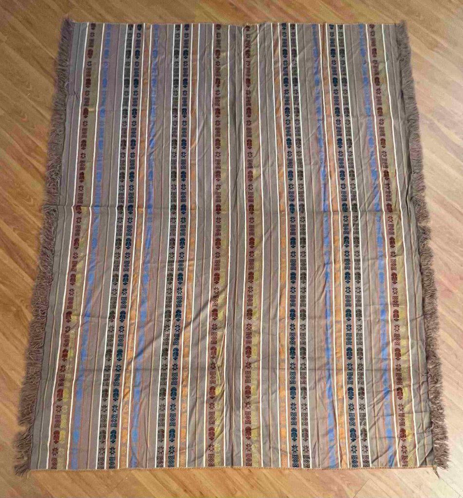Gestreept vintage tafelkleed 207/160 cm, Ophalen of Verzenden, Gebruikt, Rechthoek