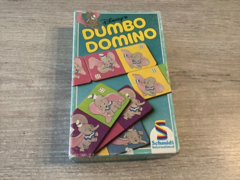 Disney's vintage Dumbo Domino gezelschapspel, Een of twee spelers, Ophalen of Verzenden, Gebruikt, Schmidt Spiele
