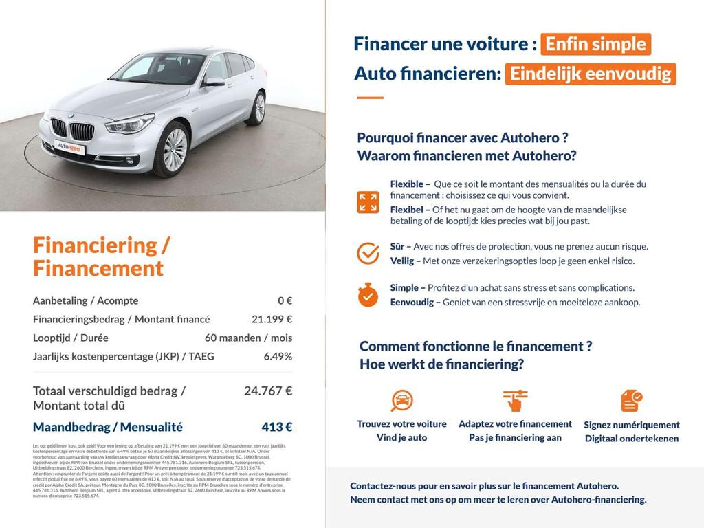 BMW 5 Serie 520 520d GT (bj 2017, automaat), Auto's, Achterwielaandrijving, Lichtsensor, 5 deurs, Zilver of Grijs