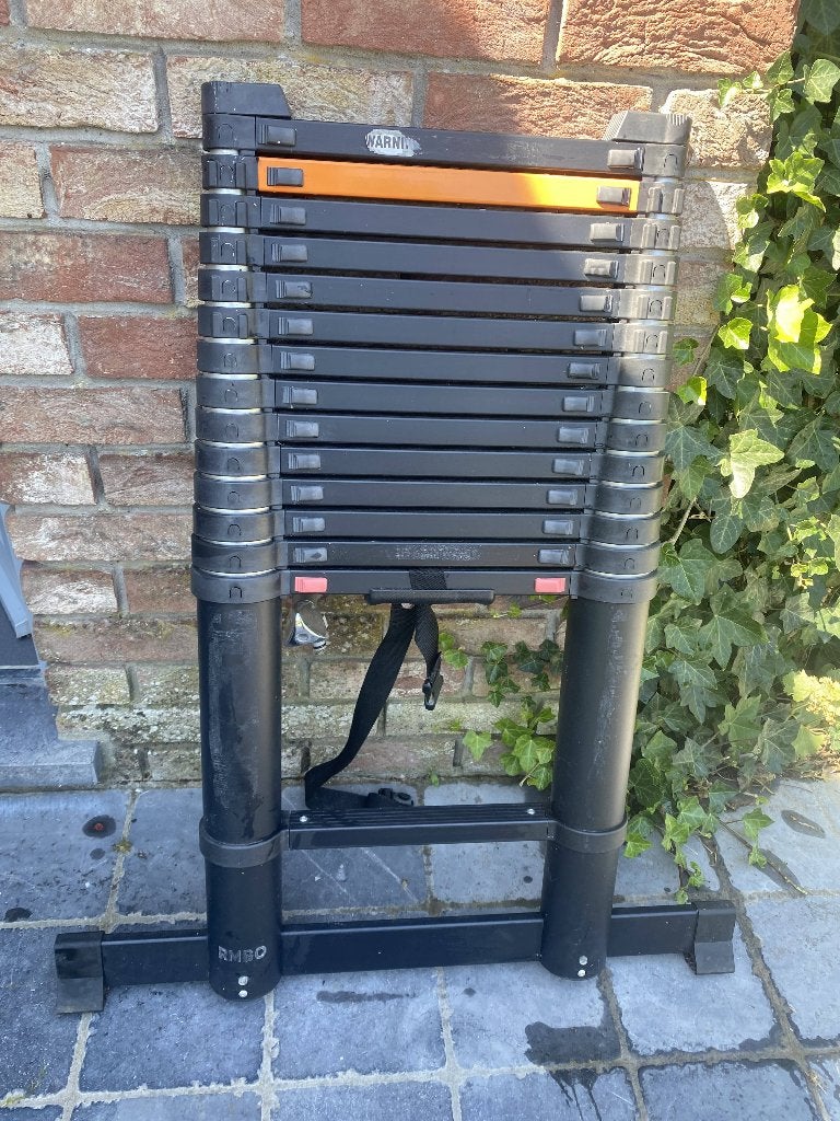 Telescopische ladder 4,4 meter, Ophalen, Zo goed als nieuw, Ladder, Opvouwbaar of Inschuifbaar