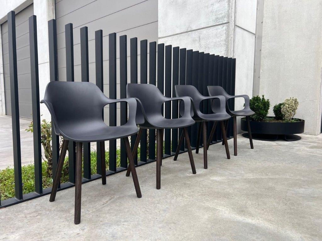Vitra Hal wood stoelen, 11X, Hout, Gebruikt, Verzenden, Zwart