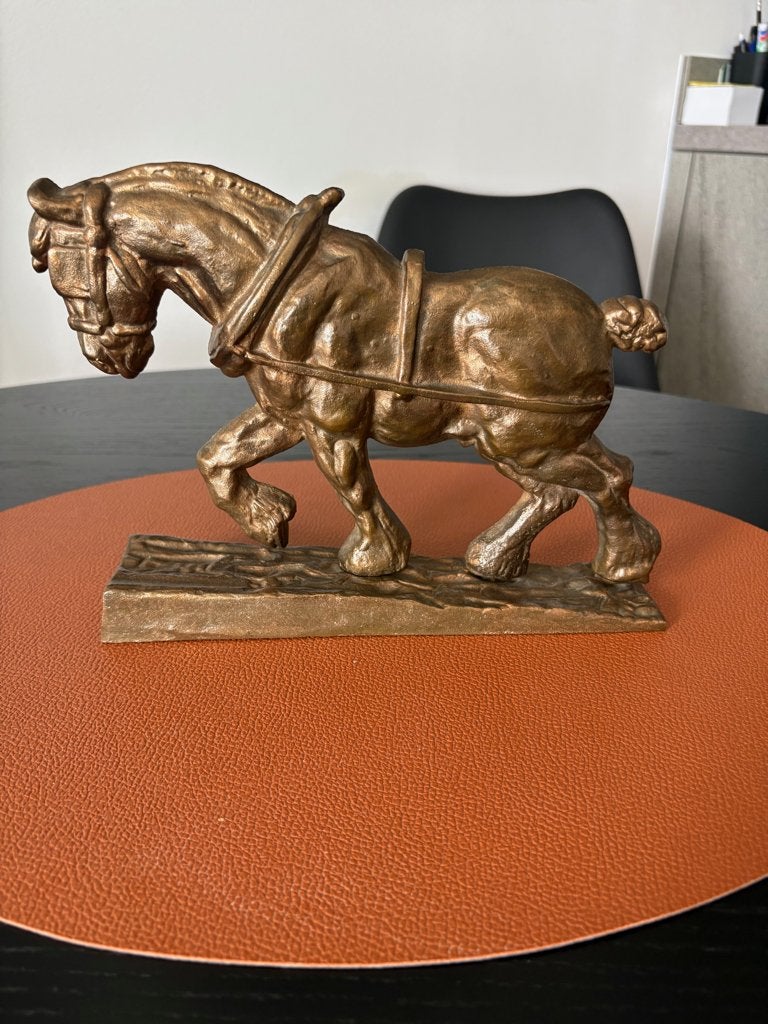 Boeren trek paard deco, Antiek en Kunst, Ophalen, Brons, Beeld, Overige onderwerpen
