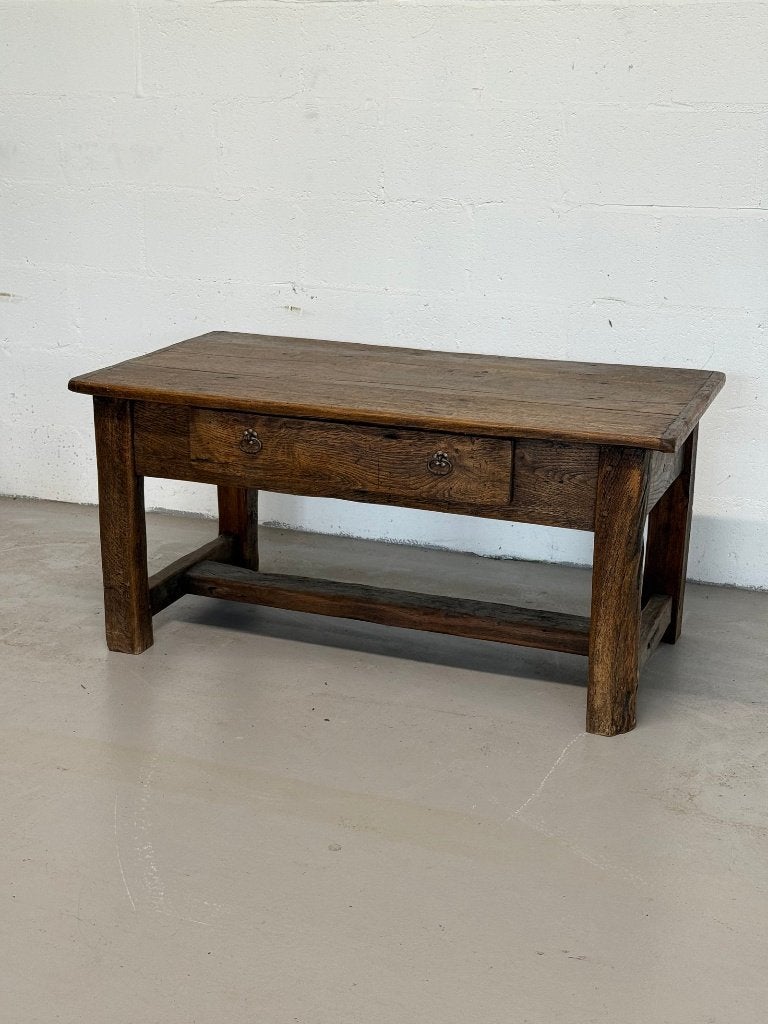 Table de ferme ancienne en chêne massif avec tiroir, Enlèvement ou Envoi