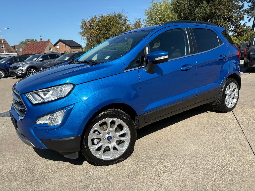 Ford Ecosport 1.0 125 pk EcoBoost Titanium + Veel opties, Voorwielaandrijving, Dealer onderhouden, Blauw, Leder en Stof