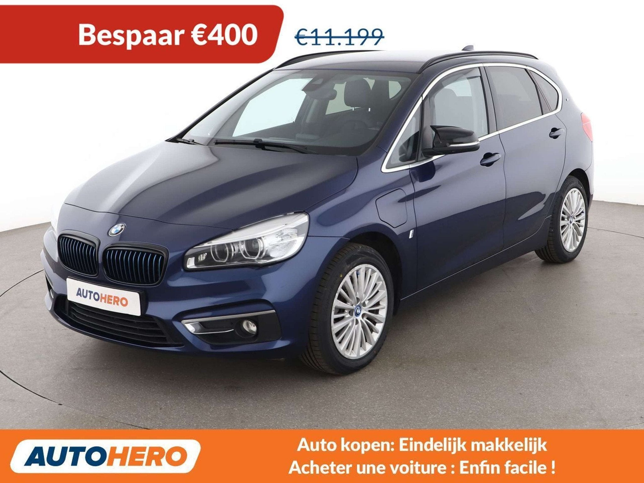 BMW 2 Serie 225 225xe Active Tourer Luxury Line (bj 2016), Auto's, Automaat, Gebruikt, Zwart, Blauw