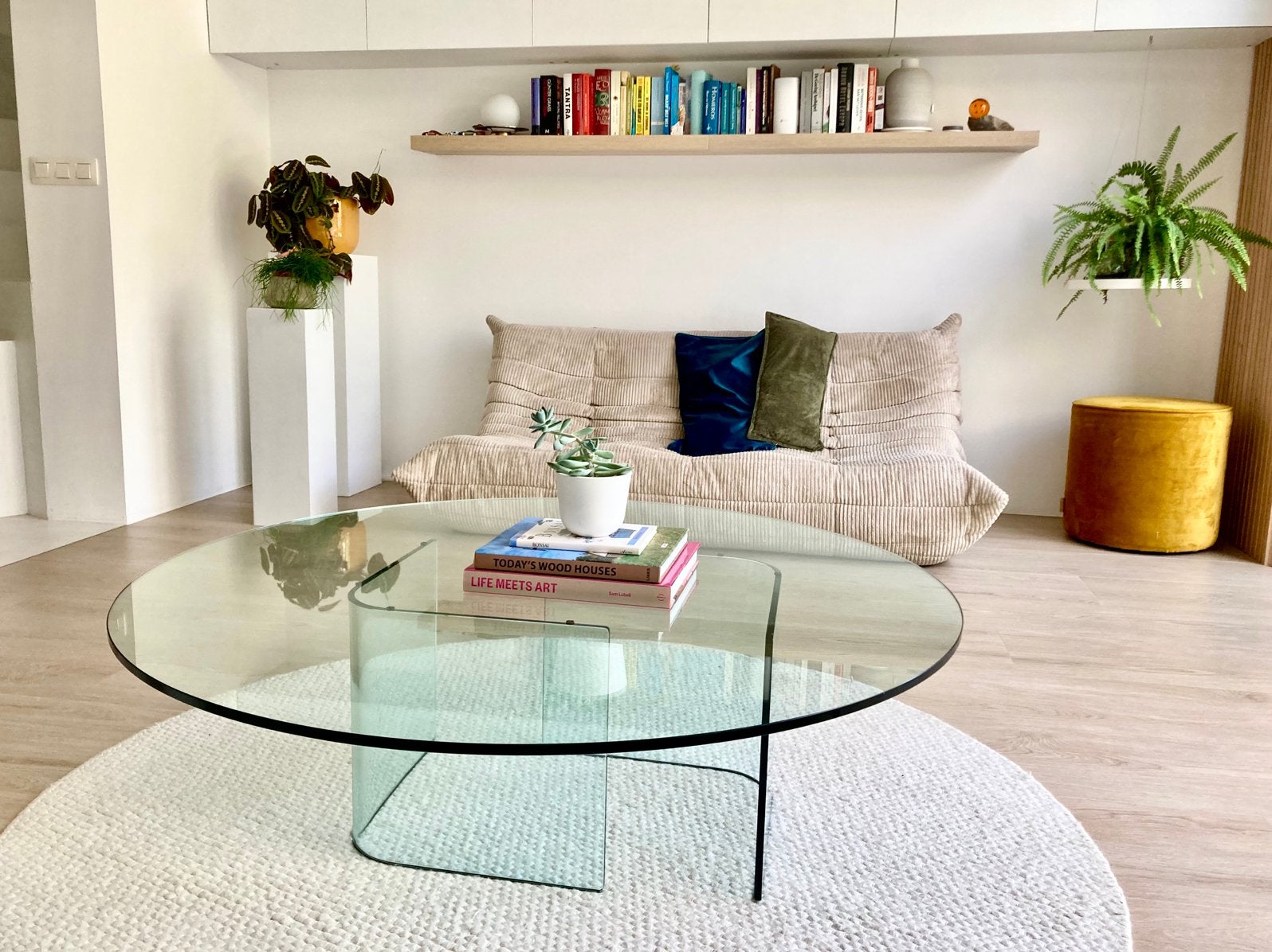 FIAM Italia salontafel – iconisch Italiaans design | Ø120 cm, Huis en Inrichting, Tafels | Salontafels, Zo goed als nieuw, Glas
