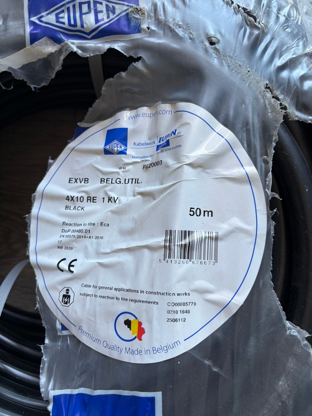 25 Meter Exvb kabel. 4x10, Ophalen, Nieuw