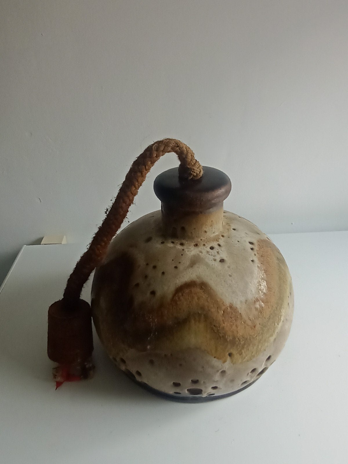 Drie grote antieke keramische lava lampen, Antiquités & Art, Enlèvement ou Envoi