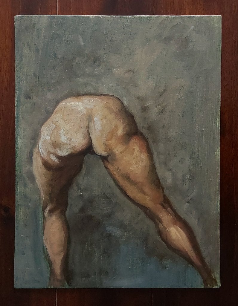 Peinture/Étude de nu debout - Peinture à l'huile, Antiquités & Art, Portrait ou Personnes, Enlèvement ou Envoi, Peinture à l'huile