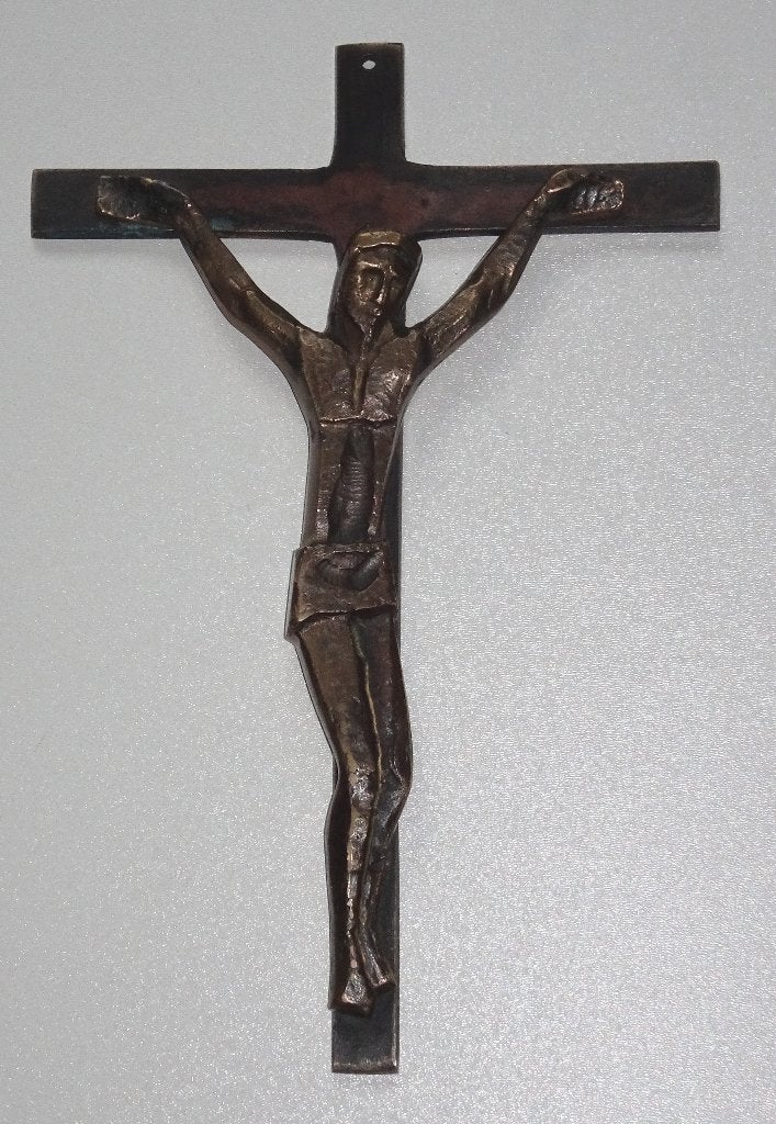 Vintage bronzen kruisbeeld, Antiquités & Art, Antiquités | Objets religieux, Enlèvement ou Envoi
