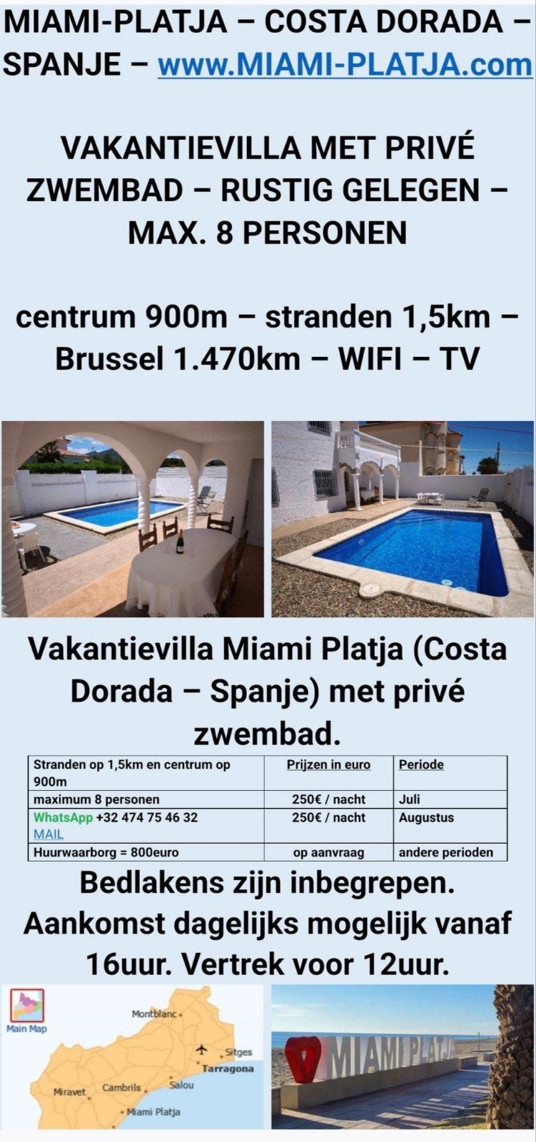 Maison de vacances en Espagne à 900 m du centre, des bars, d, Vacances, Piscine, Costa Dorada